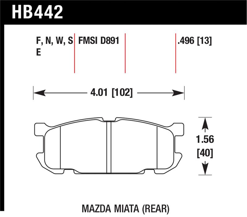 Picture of Hawk Performance HAWK HPS Brake Pad Sets - HB442F.496