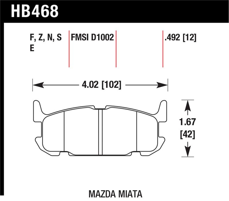 Picture of Hawk Performance HAWK HPS Brake Pad Sets - HB468F.492