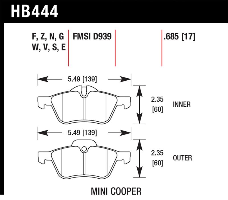 Picture of Hawk Performance HAWK HPS Brake Pad Sets - HB444F.685