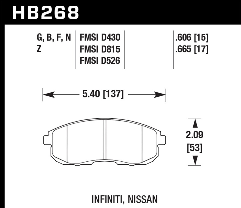 Picture of Hawk Performance HAWK HPS Brake Pad Sets - HB268F.665