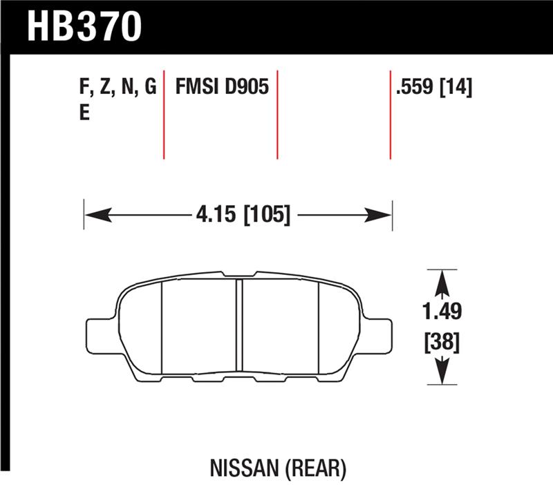 Picture of Hawk Performance HAWK HPS Brake Pad Sets Rear - HB370F.559