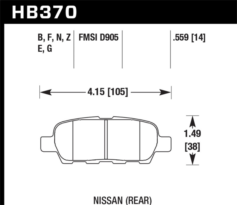 Picture of Hawk Performance HAWK HPS Brake Pad Sets Rear - HB370F.559