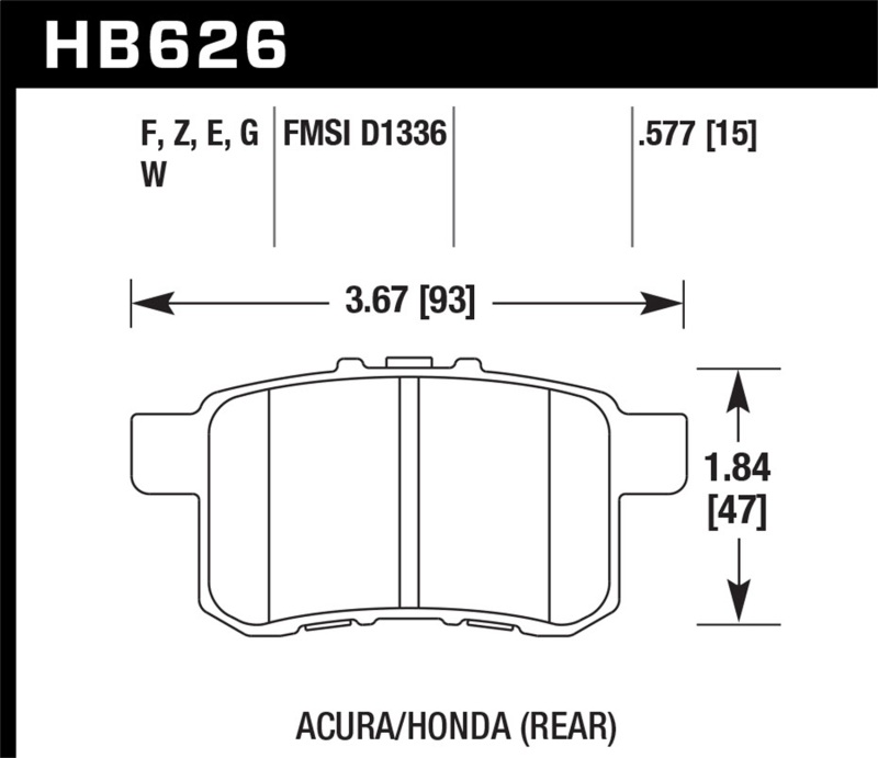 Picture of Hawk Performance HAWK HPS 5.0 Brake Pad Sets - HB626B.577