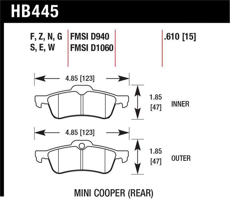 Picture of Hawk Performance HAWK HP+ Brake Pad Sets - HB445N.610