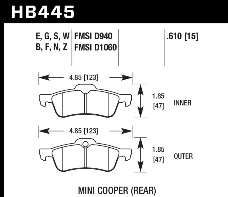 Picture of Hawk Performance HAWK HP+ Brake Pad Sets - HB445N.610