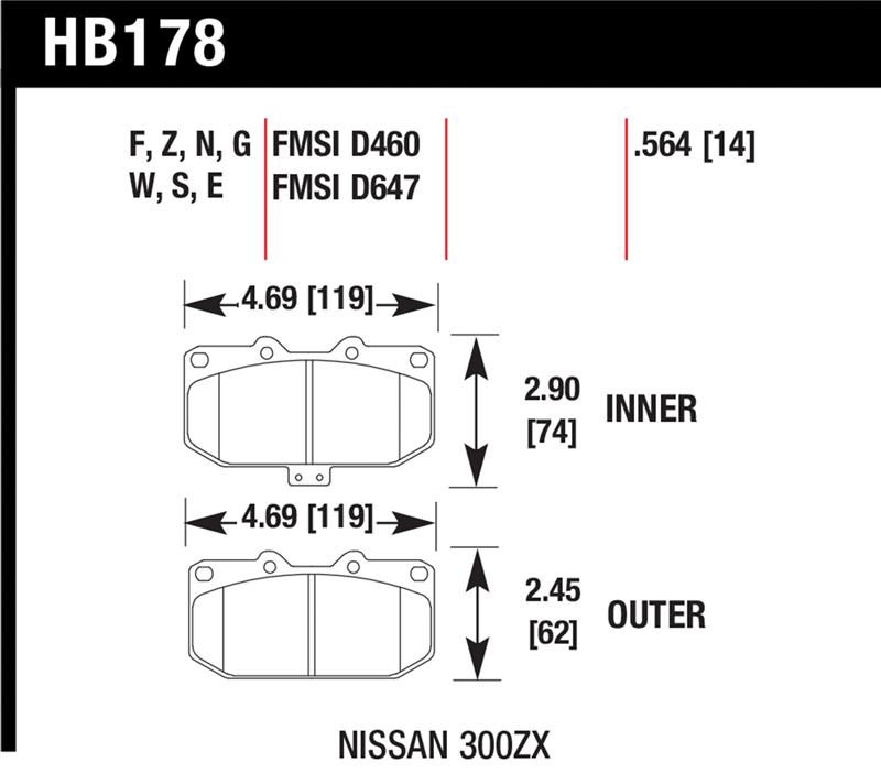 Picture of Hawk Performance HAWK HPS Brake Pad Sets - HB178F.564