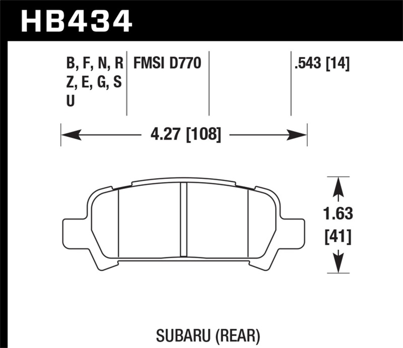 Picture of Hawk Performance HAWK HPS Brake Pad Sets - HB434F.543