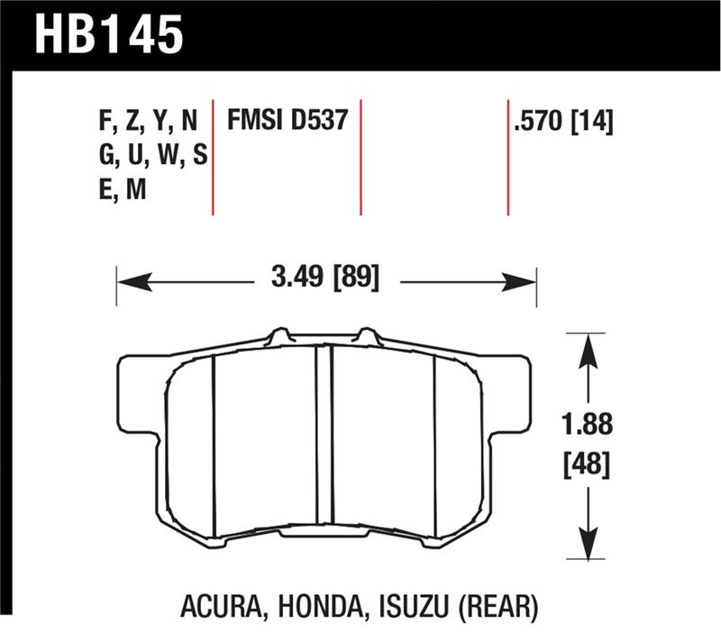 Picture of Hawk Performance HAWK HPS Brake Pad Sets Rear - HB145F.570