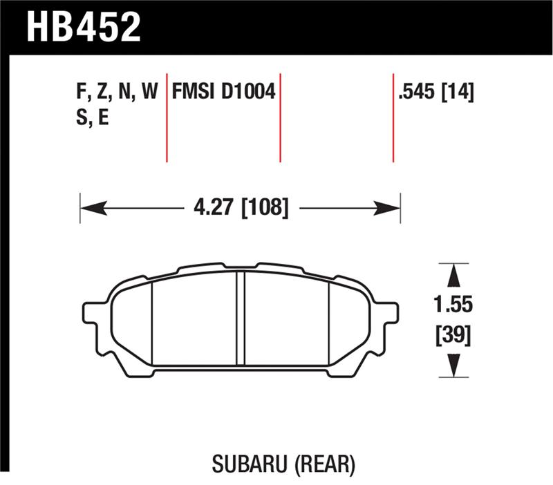 Picture of Hawk Performance HAWK HP+ Brake Pad Sets - HB452N.545