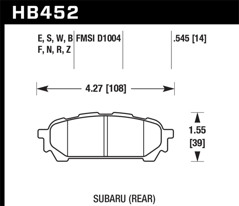 Picture of Hawk Performance HAWK HP+ Brake Pad Sets - HB452N.545