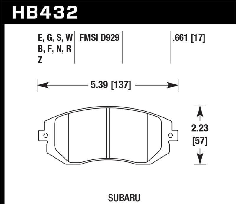 Picture of Hawk Performance HAWK HP+ Brake Pad Sets - HB432N.661