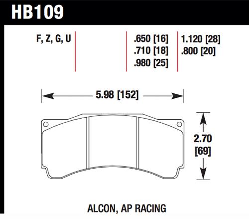 Picture of Hawk Performance HAWK DTC-60 Brake Pad Sets - HB109G.980