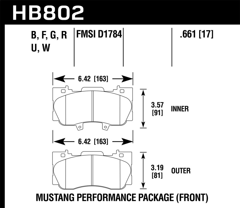 Picture of Hawk Performance HAWK HP+ Brake Pad Sets - HB802N.661