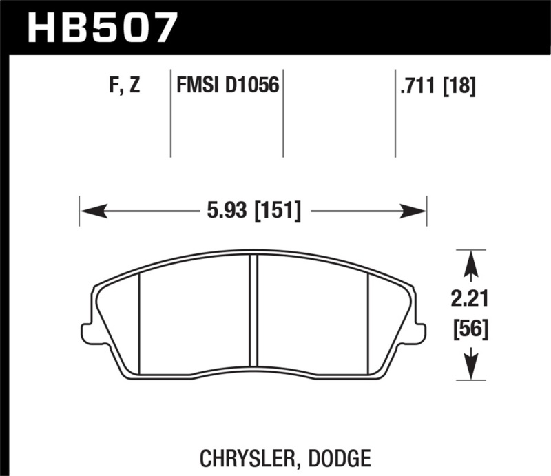 Picture of Hawk Performance HAWK HPS Brake Pad Sets - HB507F.711