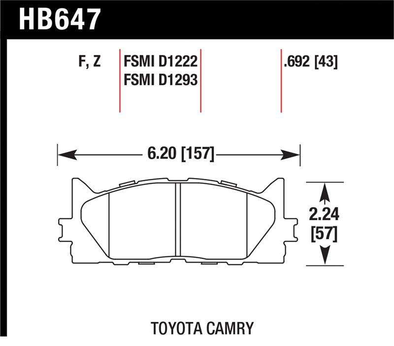 Picture of Hawk Performance HAWK HPS Brake Pad Sets - HB647F.692
