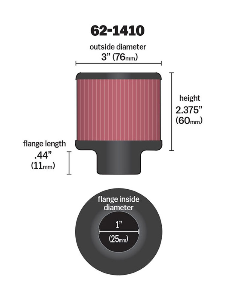 Picture of K&N Engineering KN Universal Air Filter - 62-1410