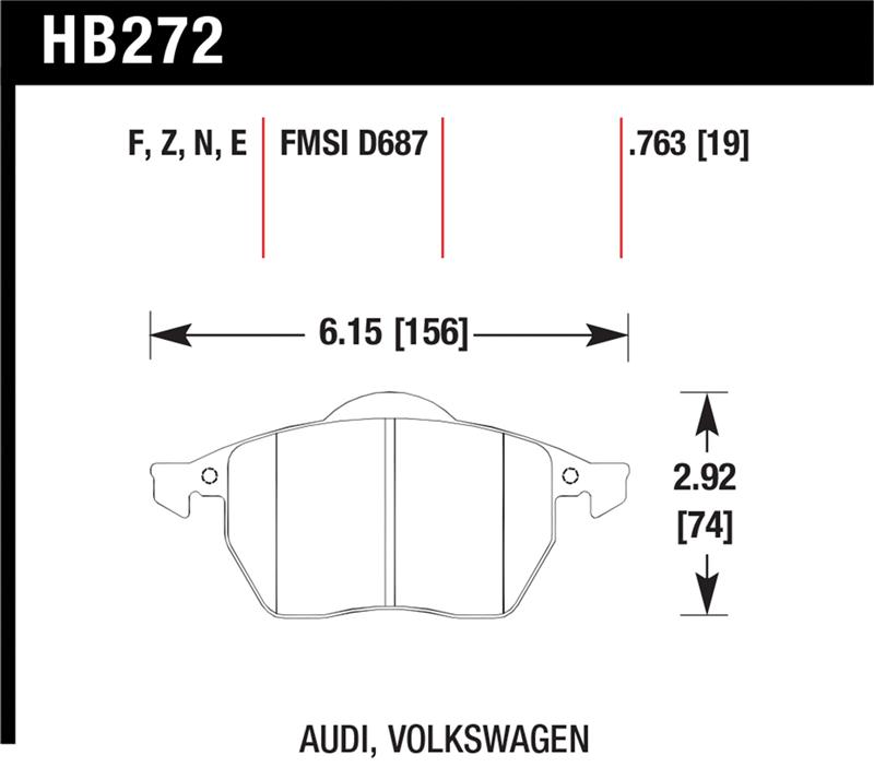 Picture of Hawk Performance HAWK HPS Brake Pad Sets - HB272F.763A