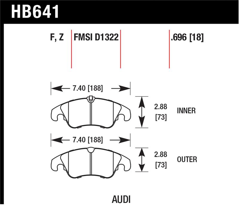 Picture of Hawk Performance HAWK HPS Brake Pad Sets - HB641F.696