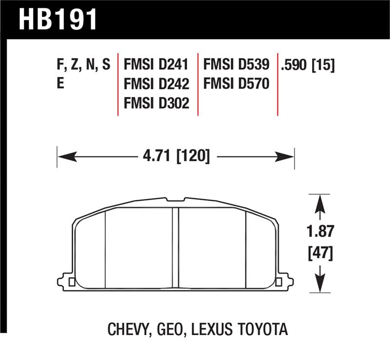 Picture of Hawk Performance HAWK Blue 9012 Brake Pad Sets - HB191E.590