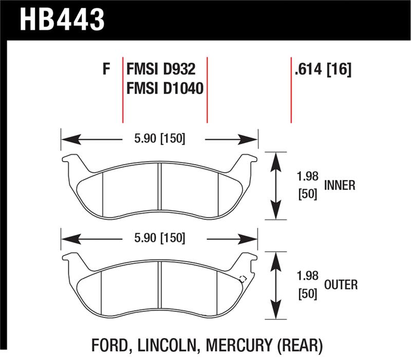Picture of Hawk Performance HAWK HPS Brake Pad Sets - HB443F.614