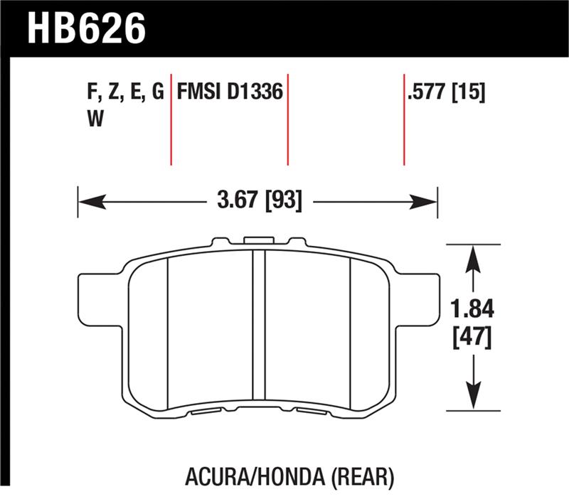 Picture of Hawk Performance HAWK Ceramic Brake Pad Sets - HB626Z.577