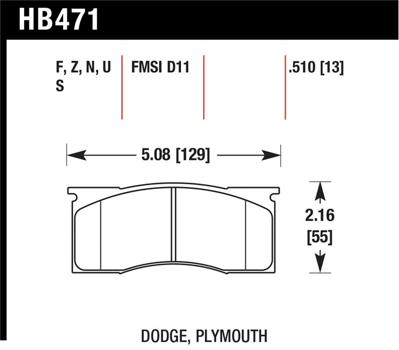 Picture of Hawk Performance HAWK HPS Brake Pad Sets - HB471F.510