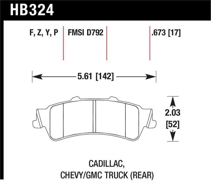Picture of Hawk Performance HAWK Super Duty Brake Pad Sets - HB324P.673