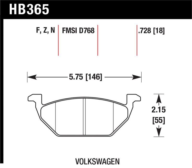 Picture of Hawk Performance HAWK HP+ Brake Pad Sets - HB365N.728