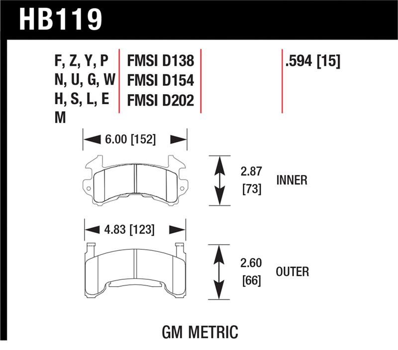 Picture of Hawk Performance HAWK Ceramic Brake Pad Sets - HB119Z.594