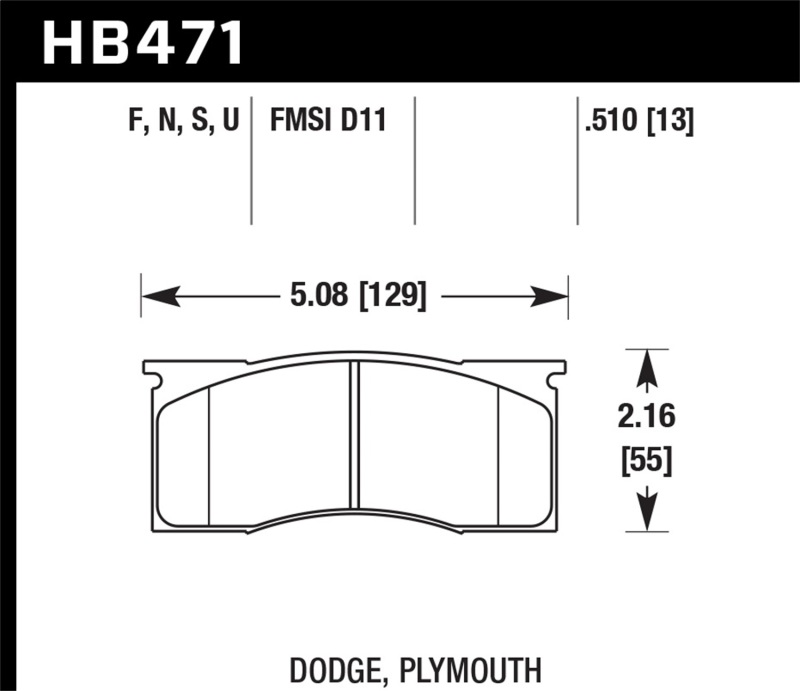 Picture of Hawk Performance HAWK HPS Brake Pad Sets - HB471F.510