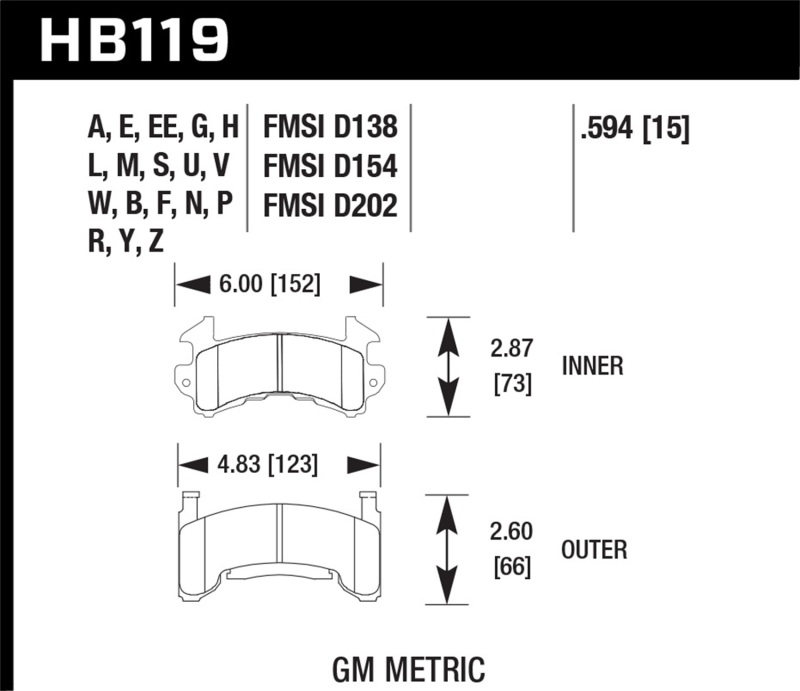 Picture of Hawk Performance HAWK Ceramic Brake Pad Sets - HB119Z.594