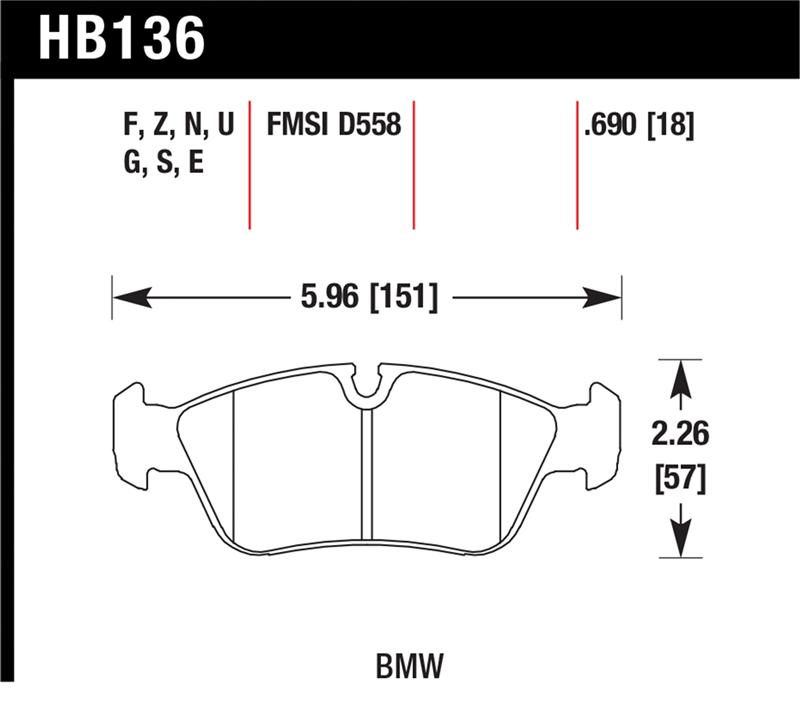 Picture of Hawk Performance HAWK HPS Brake Pad Sets - HB136F.690