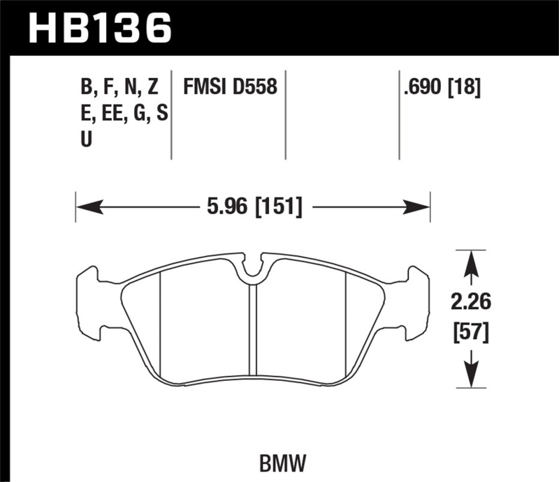 Picture of Hawk Performance HAWK HPS Brake Pad Sets - HB136F.690