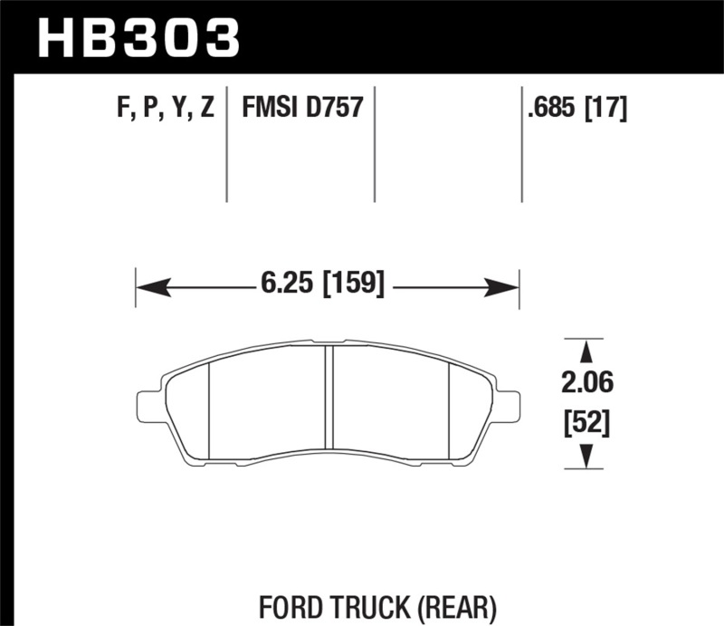 Picture of Hawk Performance HAWK LTS Brake Pads - HB303Y.685