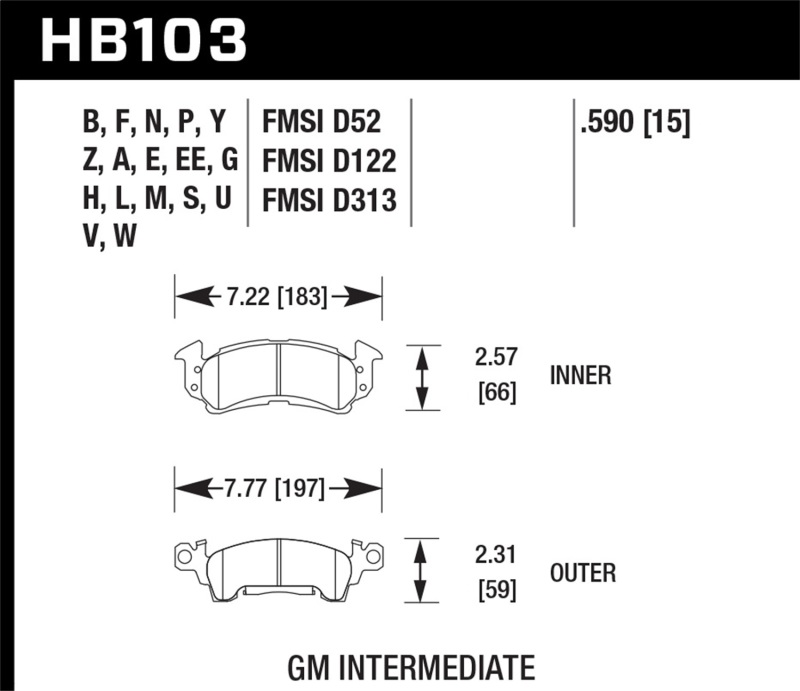 Picture of Hawk Performance HAWK HP+ Brake Pad Sets - HB103N.590