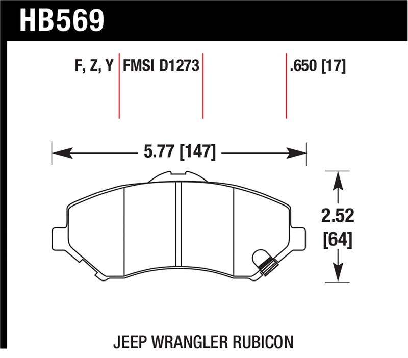 Picture of Hawk Performance HAWK LTS Brake Pads - HB569Y.650