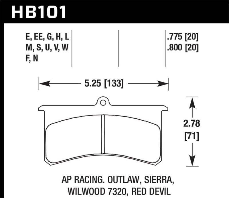 Picture of Hawk Performance HAWK HP+ Brake Pad Sets - HB101N.800
