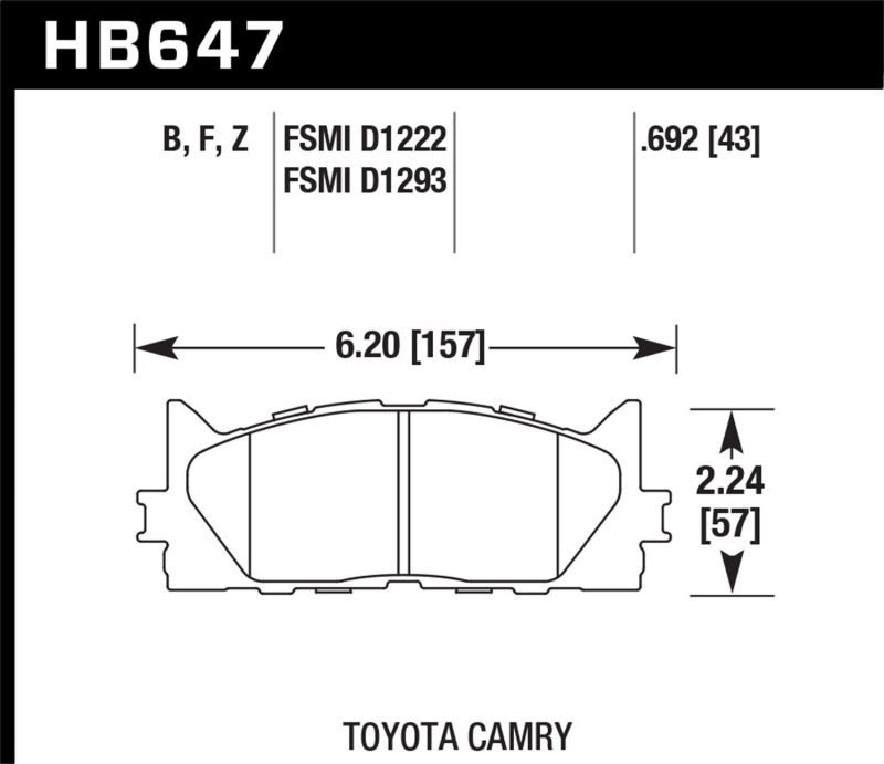 Picture of Hawk Performance HAWK Ceramic Brake Pad Sets - HB647Z.692