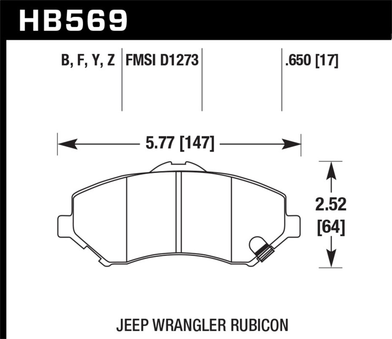 Picture of Hawk Performance HAWK HPS Brake Pad Sets - HB569F.650
