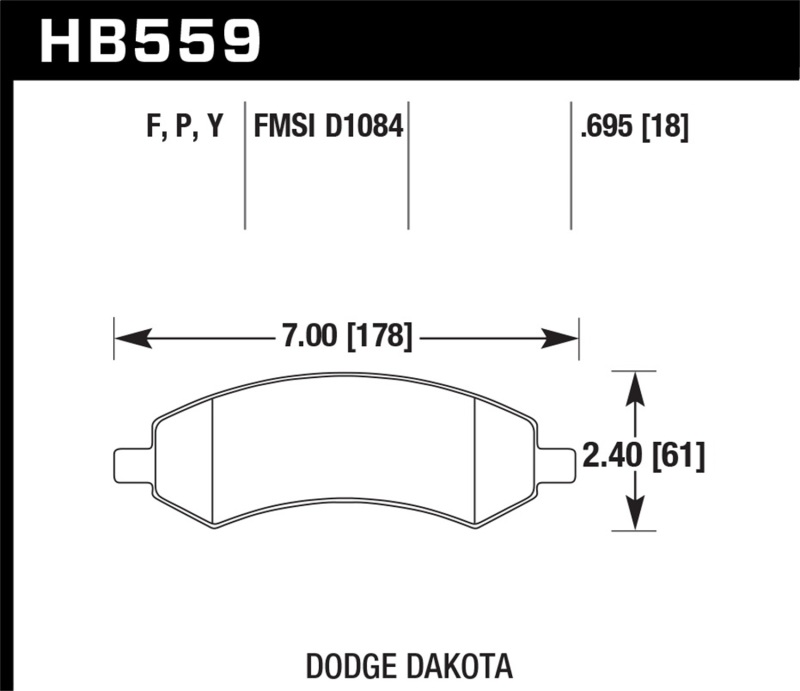 Picture of Hawk Performance HAWK HPS Brake Pad Sets - HB559F.695