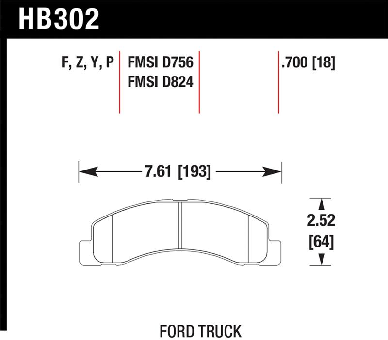 Picture of Hawk Performance HAWK Super Duty Brake Pad Sets - HB302P.700