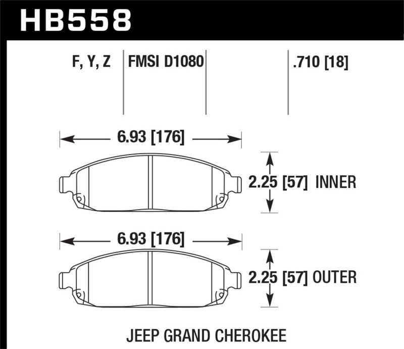 Picture of Hawk Performance HAWK HPS Brake Pad Sets - HB558F.710