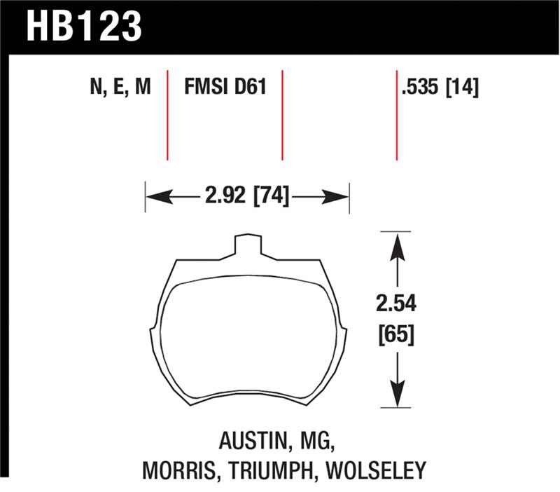 Picture of Hawk Performance HAWK HP+ Brake Pad Sets - HB123N.535