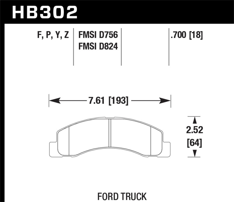 Picture of Hawk Performance HAWK LTS Brake Pads - HB302Y.700