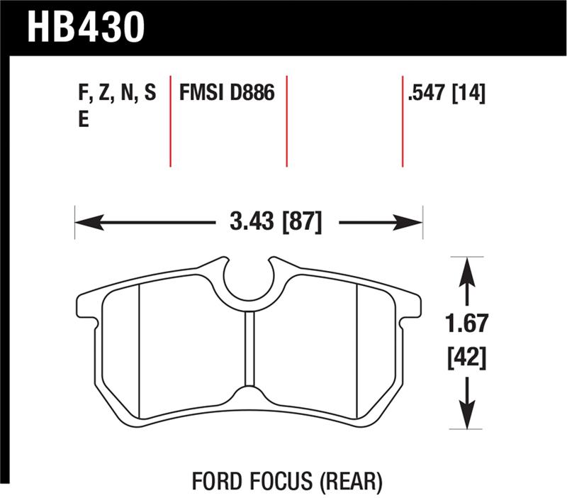 Picture of Hawk Performance HAWK HPS Brake Pad Sets - HB430F.547