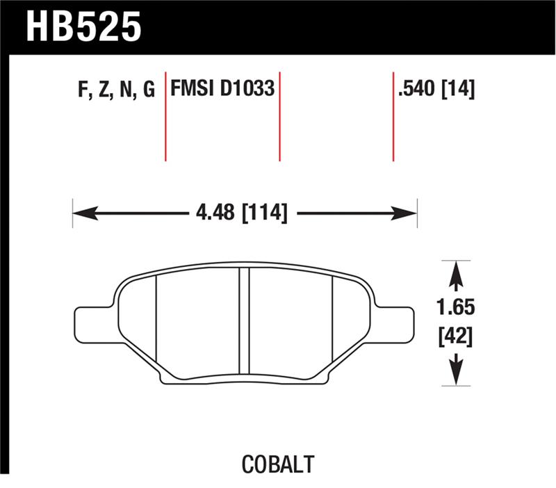 Picture of Hawk Performance HAWK HPS Brake Pad Sets - HB525F.540