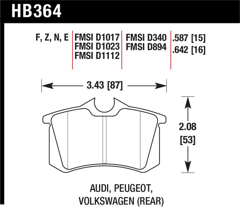 Picture of Hawk Performance HAWK HP+ Brake Pad Sets - HB364N.587