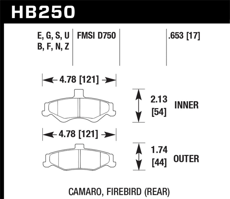 Picture of Hawk Performance HAWK HP+ Brake Pad Sets - HB250N.653