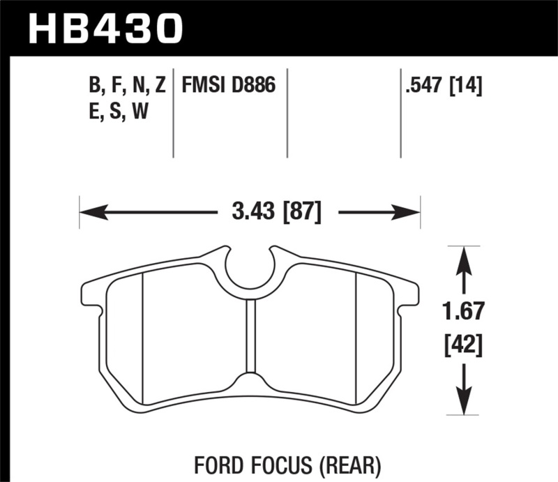 Picture of Hawk Performance HAWK HP+ Brake Pad Sets - HB430N.547