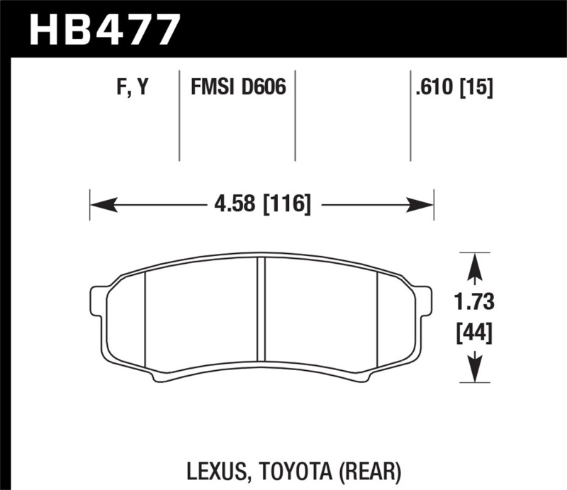 Picture of Hawk Performance HAWK HPS Brake Pad Sets - HB477F.610